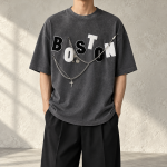 Boston Vintage Washed T-shirt — unisex front on model