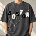 Boston Vintage Washed T-shirt – close-up of the chest design