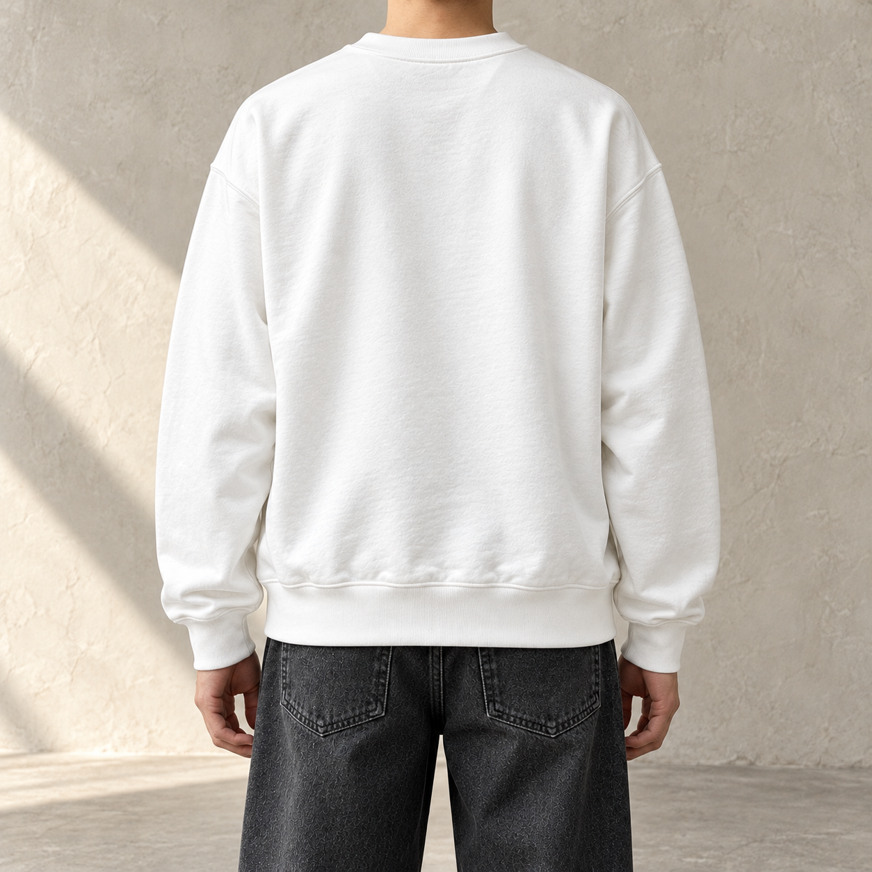 I Wish I Could Slogan Sweatshirt – back view on a model