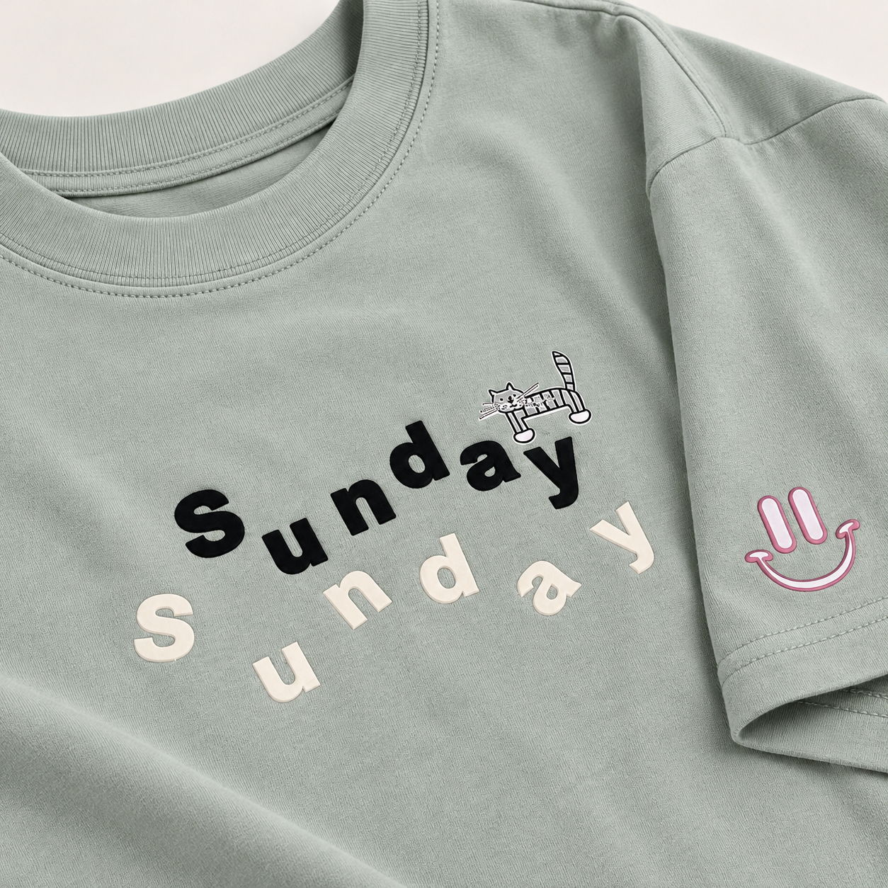 Sunday Tiger T-shirt – fabric and design detail