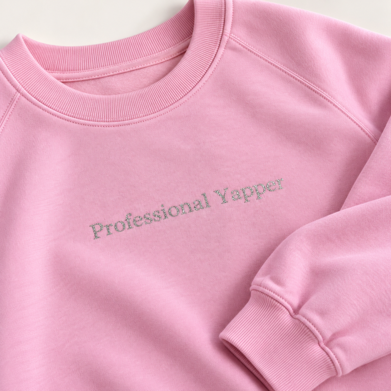 Professional Yappers Sweatshirt – fabric and design detail