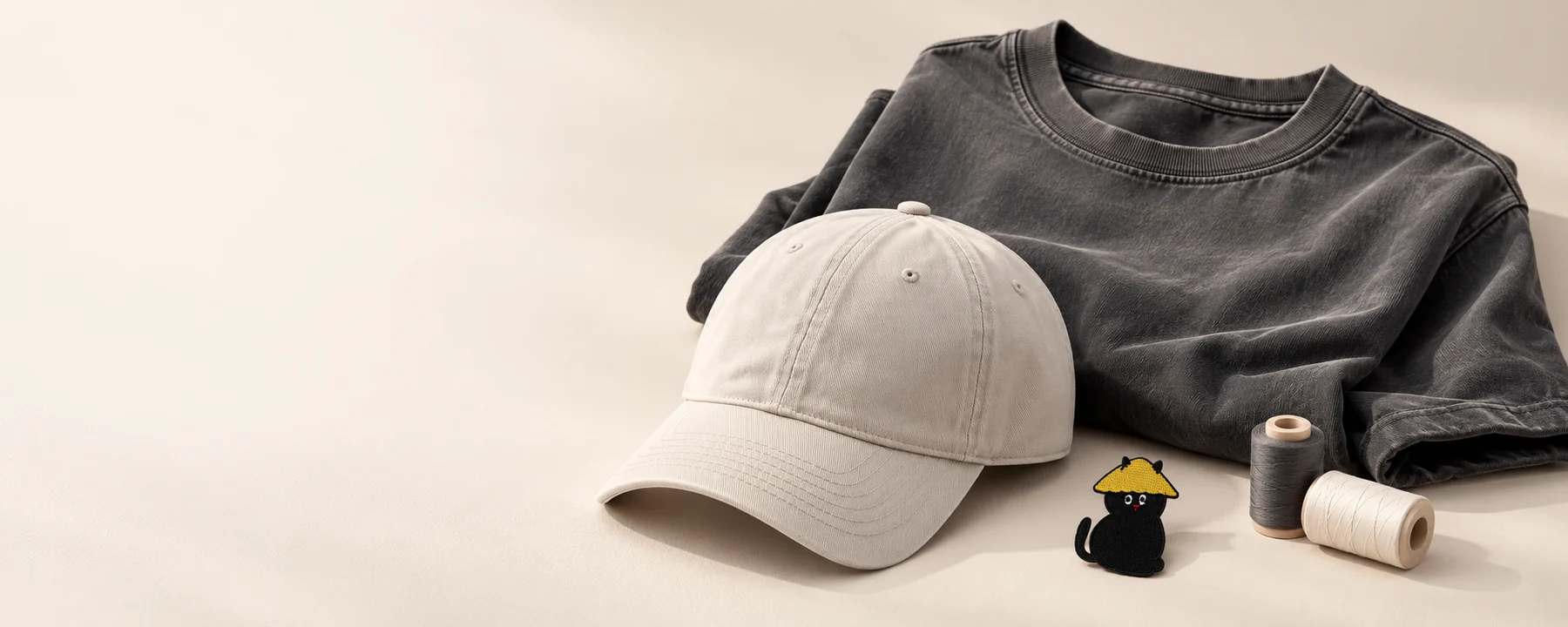 Blank T-shirt and cap ready for your design