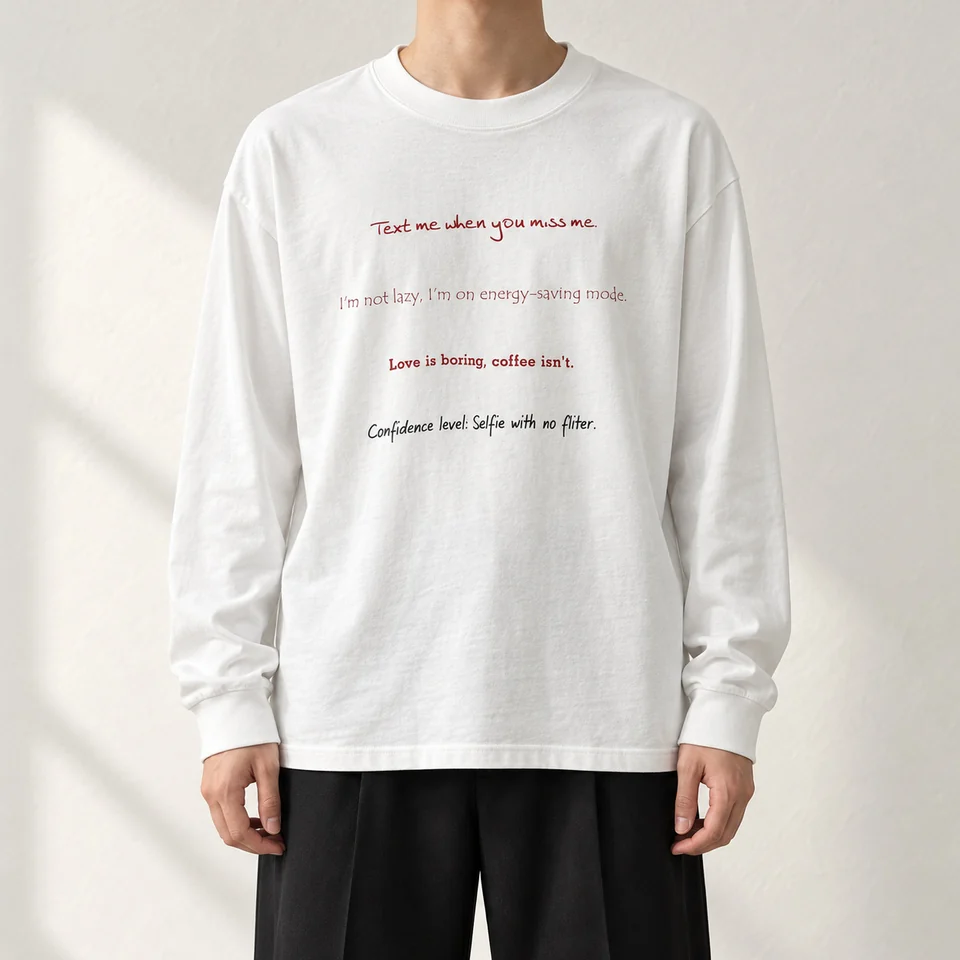 Four Line Slogan Ivory Sweatshirt