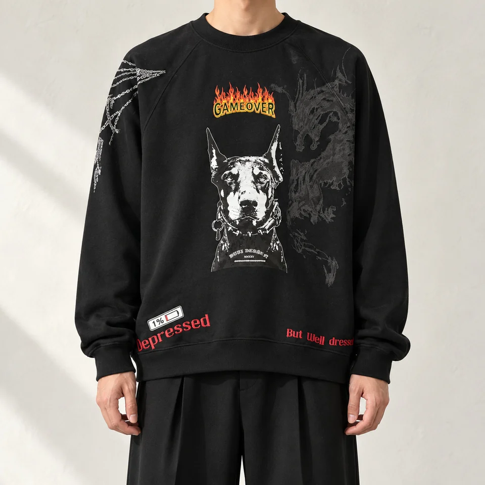 Graphic Lightning Black Sweatshirt
